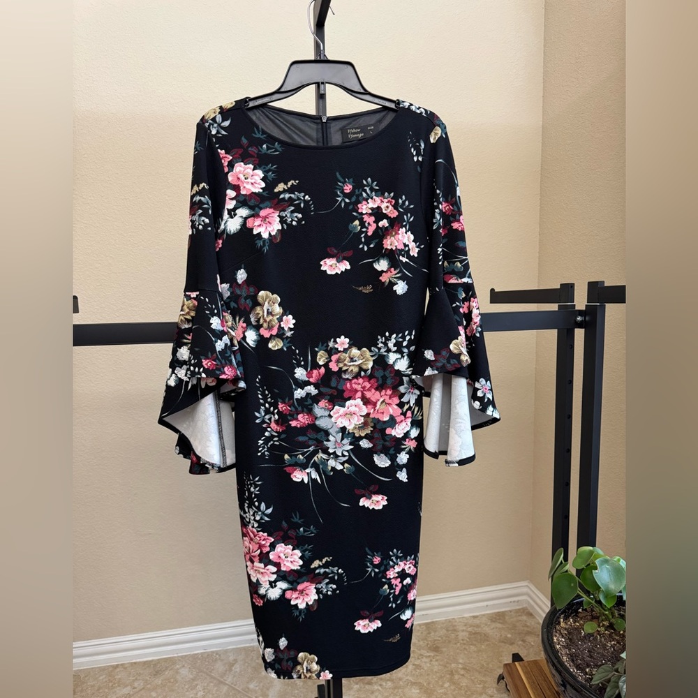 Fever Black Floral Long Sleeve Dress